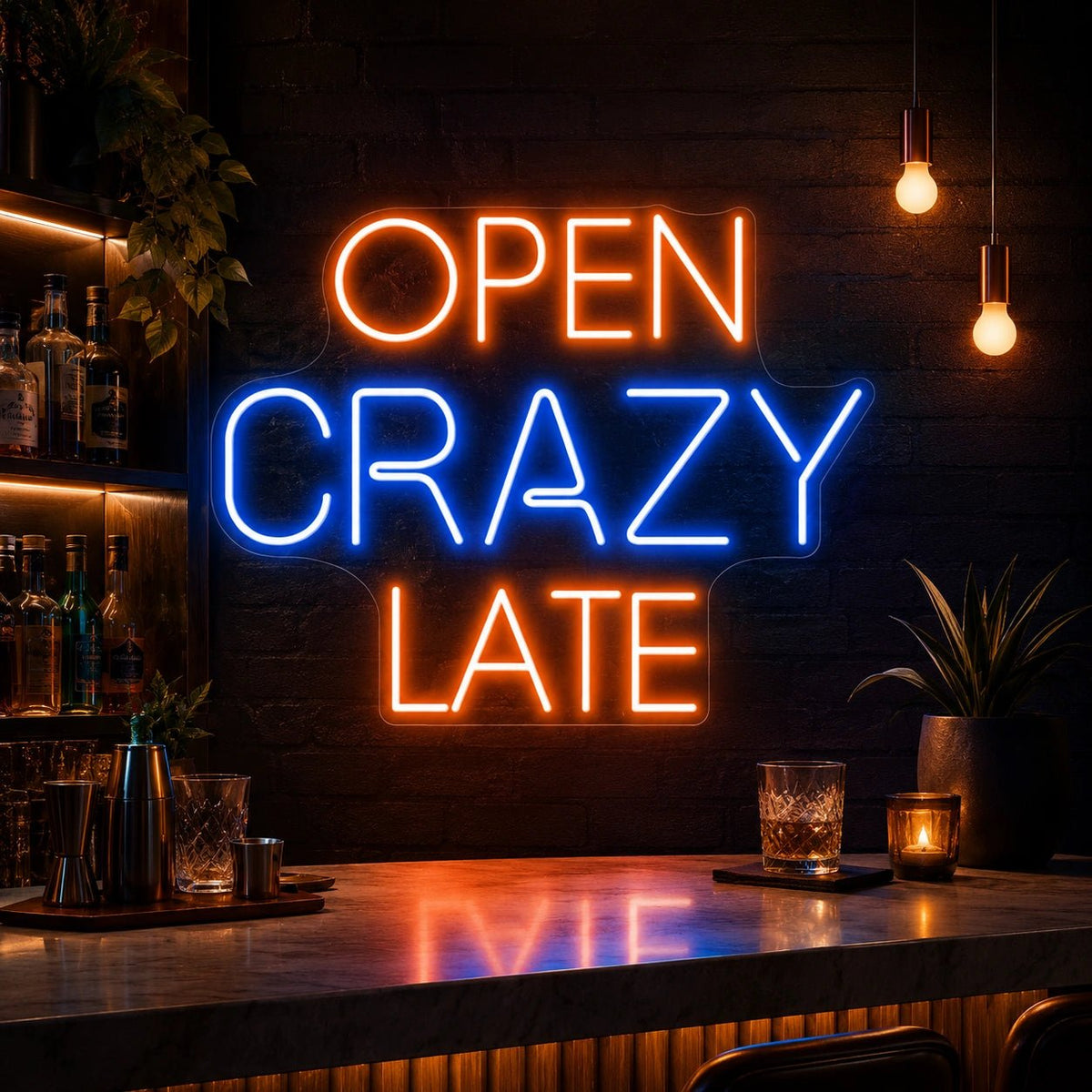 Open Crazy Late LED Neon Sign - Shineneon