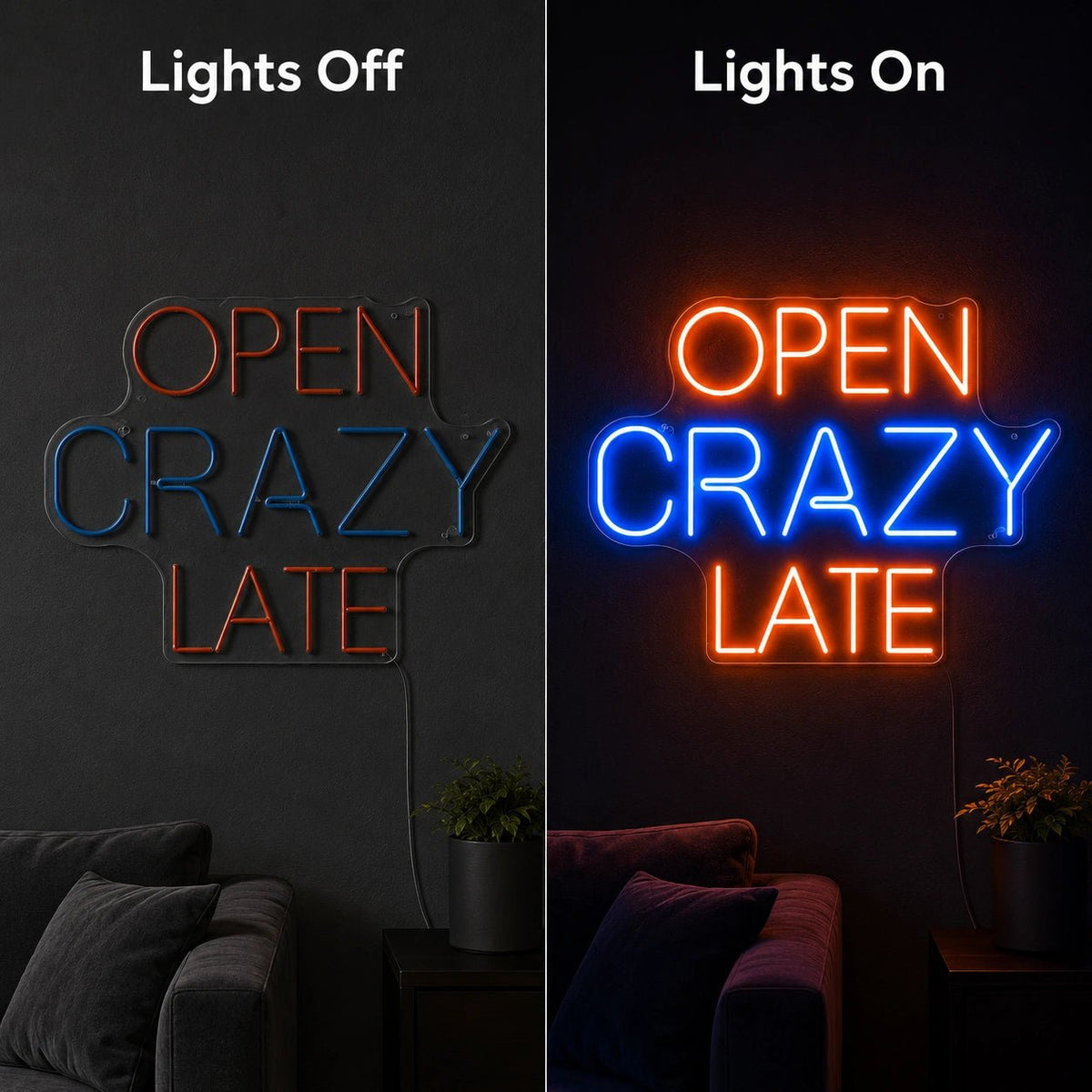 Open Crazy Late LED Neon Sign - Shineneon