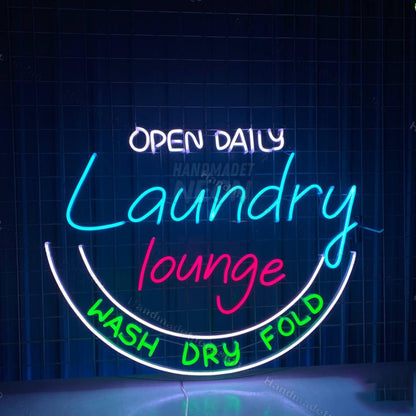 Open Daily Laundry Led Neon Sign Wash Dry Fold Decor | Shineneon