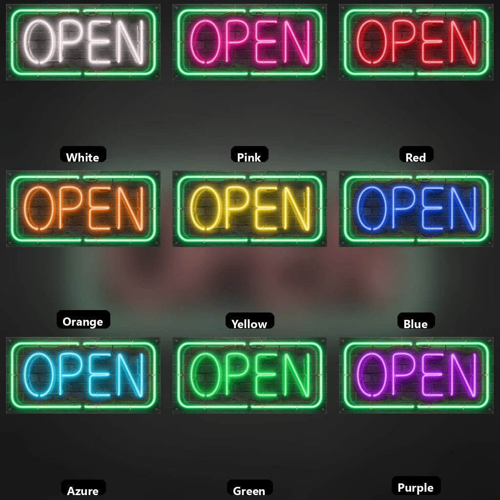 Open Diner Wall Decor LED Neon Sign - 05 Color Grid