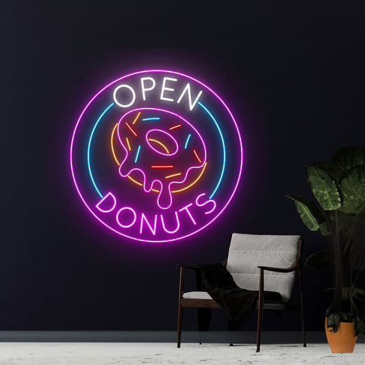 Open Donut Neon Light