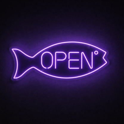Open Fish LED Neon Sign main product image