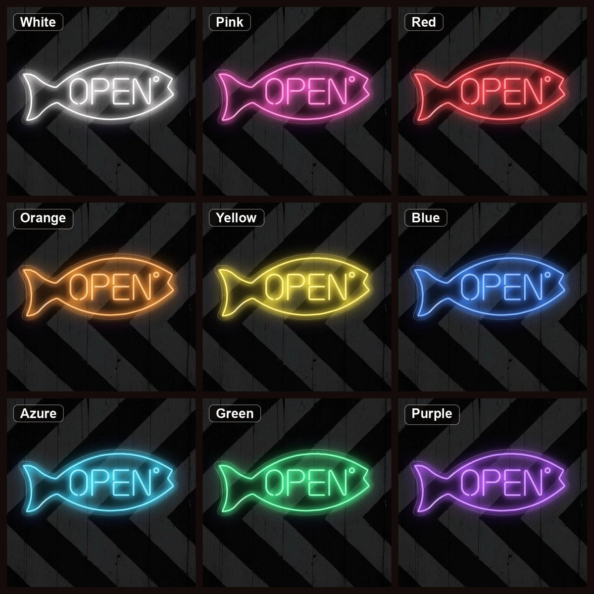 Open Fish LED Neon Sign Garage Man Cave Neon Sign - Shineneon