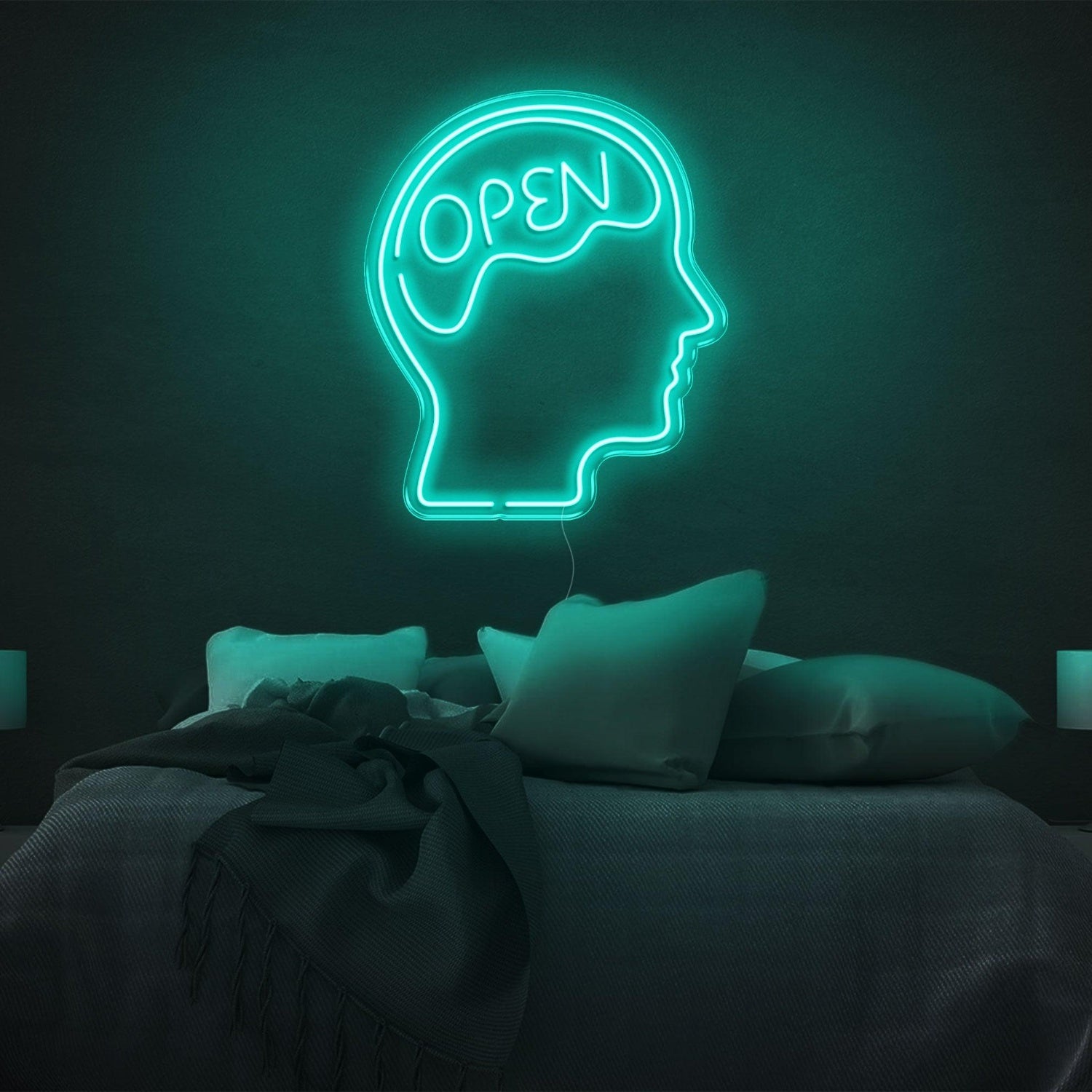 Open Head Brain Design Yellow Led Neon Sign For Modern Bedroom Wall Art | Shineneon
