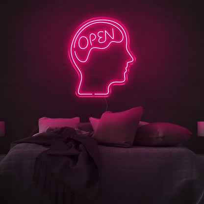 Open Head Brain Design Yellow Led Neon Sign For Modern Bedroom Wall Art | Shineneon