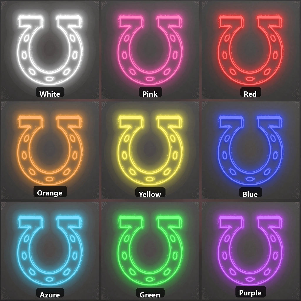 Open Horseshoe Curve Vintage LED Neon Sign color grid