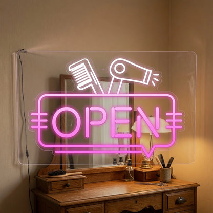 Open Interior Wall Decor LED Neon Sign - 03 Real Lifestyle Scene