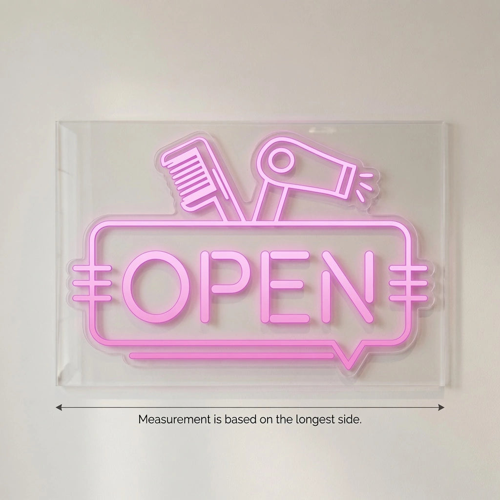 Open Interior Wall Decor LED Neon Sign - 04 Size Image