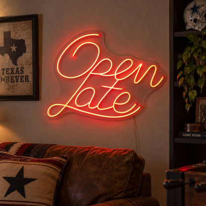 Open Late Script LED Neon Sign - Shineneon