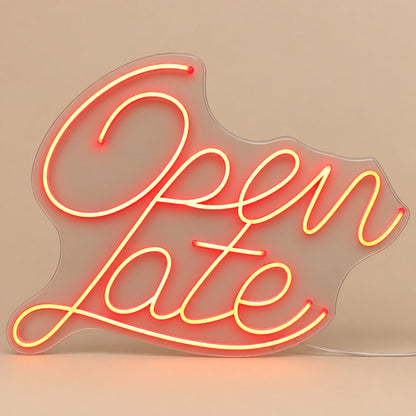 Open Late Script LED Neon Sign - Shineneon