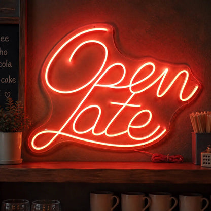 Open Late Script Vintage LED Neon Sign - Shineneon