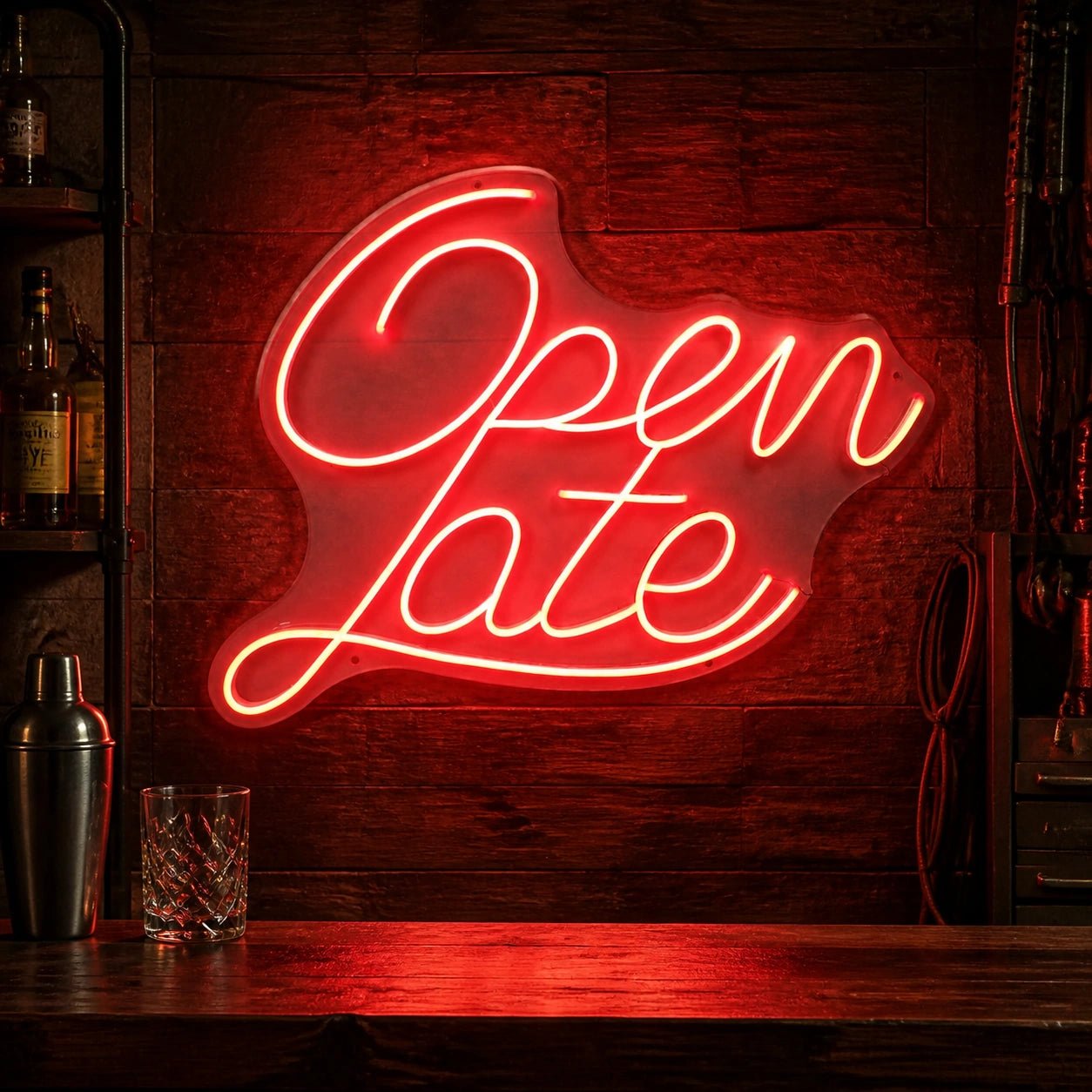 Open Late Script Vintage LED Neon Sign - Shineneon