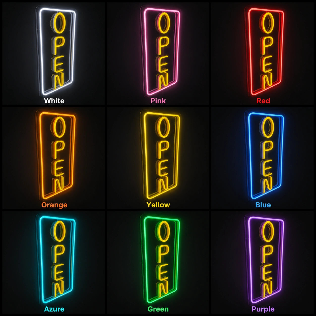 Open LED Neon Sign - 05 Color Grid