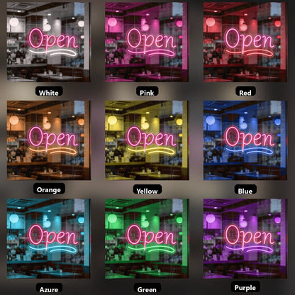Open LED Neon Sign Bedroom Decor - 05 Color Grid