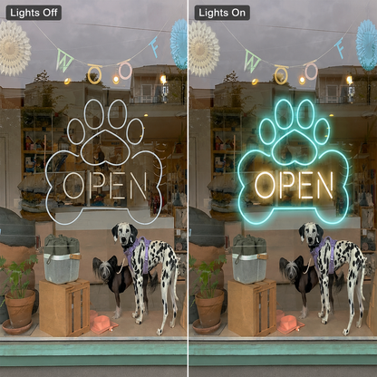 Open LED Neon Sign Bedroom Decor Wall Neon Sign - 06 Day Night Comparison