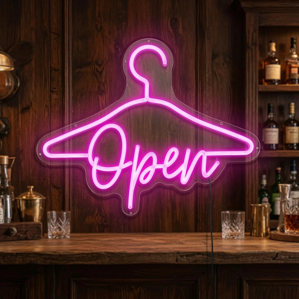 Open LED Neon Sign Home Wall Art - 03 Real Lifestyle Scene