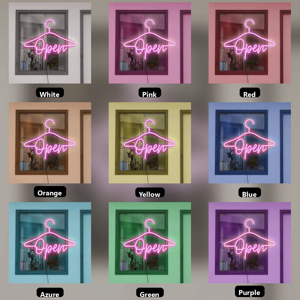 Open LED Neon Sign Home Wall Art - 05 Color Grid
