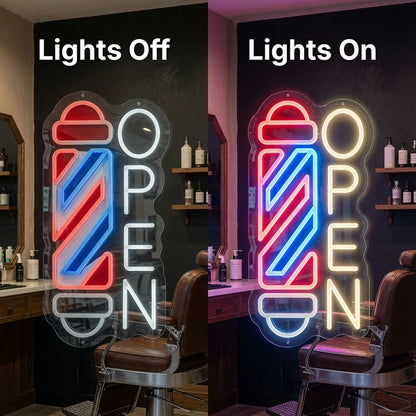 Open LED Neon Sign Wall Neon Sign - 06 Day Night Comparison