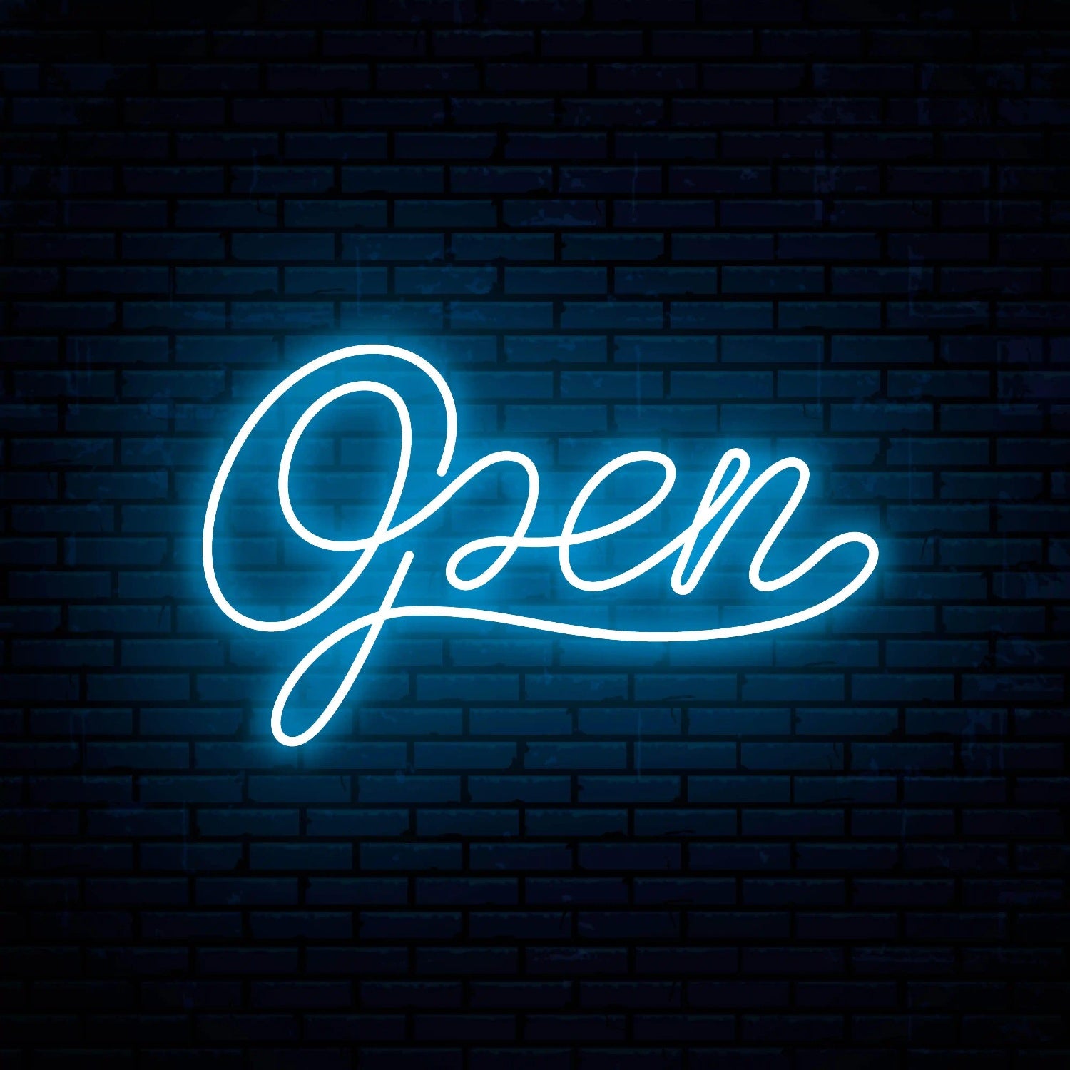 Open Light Blue LED Neon Sign for Storefront Decor | Shineneon