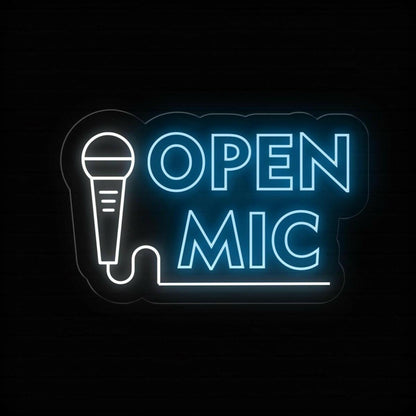 Open Mic Neon Sign Led Light Decor | Shineneon