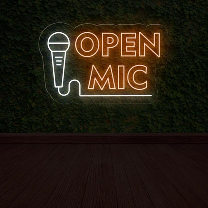 Open Mic Neon Sign Led Light Decor | Shineneon