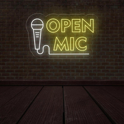 Open Mic Neon Sign Led Light Decor | Shineneon