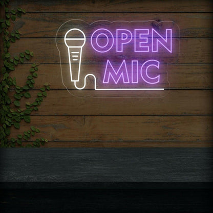 Open Mic Neon Sign Led Light Decor | Shineneon