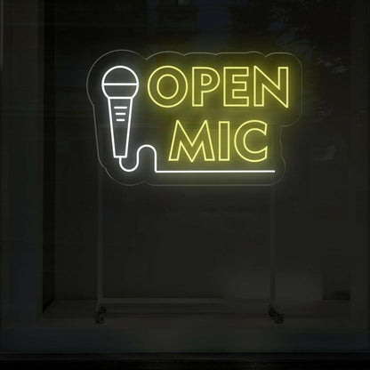 Open Mic Neon Sign Led Light Decor | Shineneon