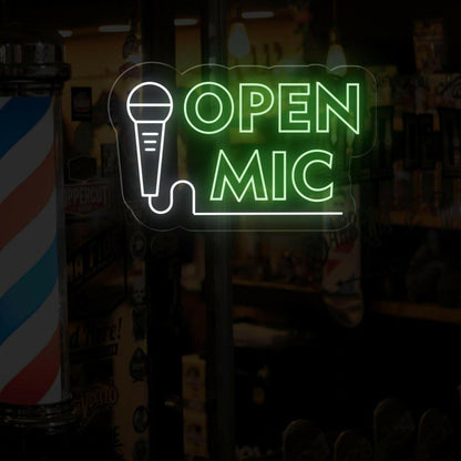 Open Mic Neon Sign Led Light Decor | Shineneon