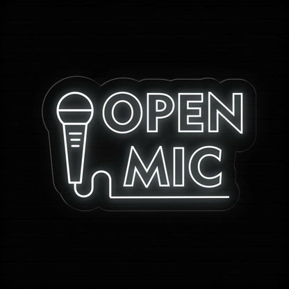 Open Mic Neon Sign Led Light Decor | Shineneon
