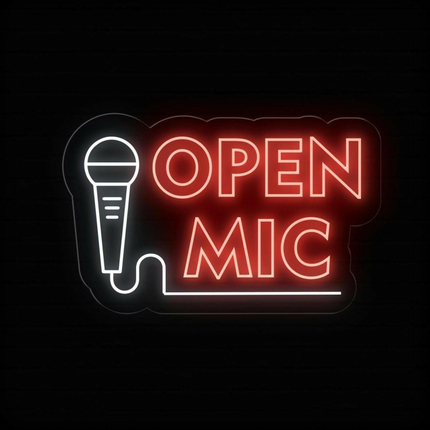 Open Mic Neon Sign Led Light Decor | Shineneon