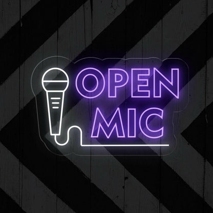 Open Mic Neon Sign Led Light Decor | Shineneon