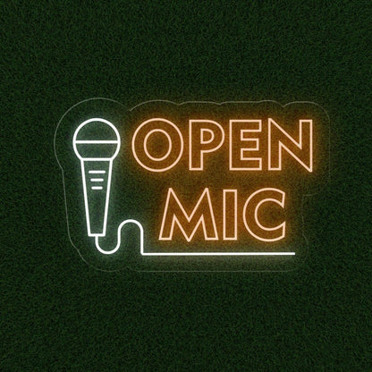 Open Mic Neon Sign Led Light Decor | Shineneon