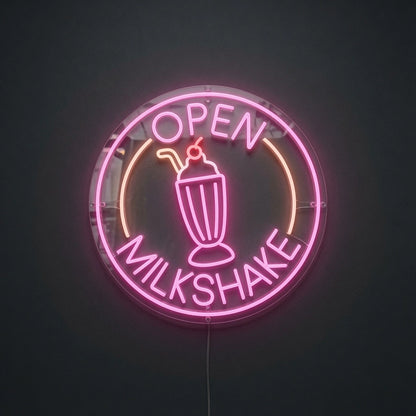 Open Milkshake Business LED Neon Sign - 01 Original Product Image