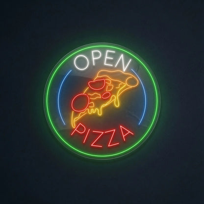Open Pizza LED Neon Sign - 01 Original Product Image