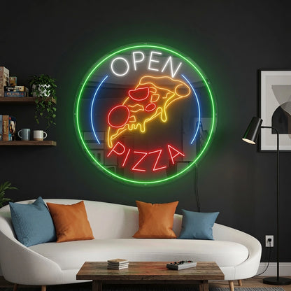 Open Pizza LED Neon Sign - 03 Real Lifestyle Scene