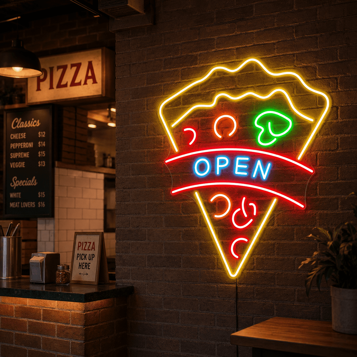 Open Pizza Shop LED Neon Sign Pizza Neon Sign - Shineneon