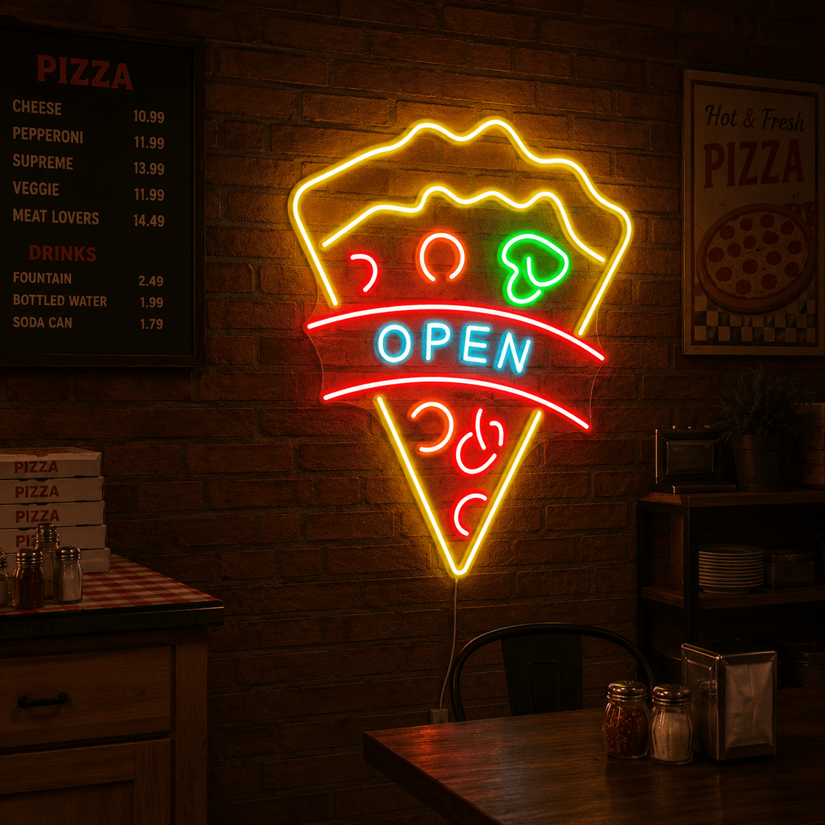 Open Pizza Shop LED Neon Sign Pizza Neon Sign - Shineneon