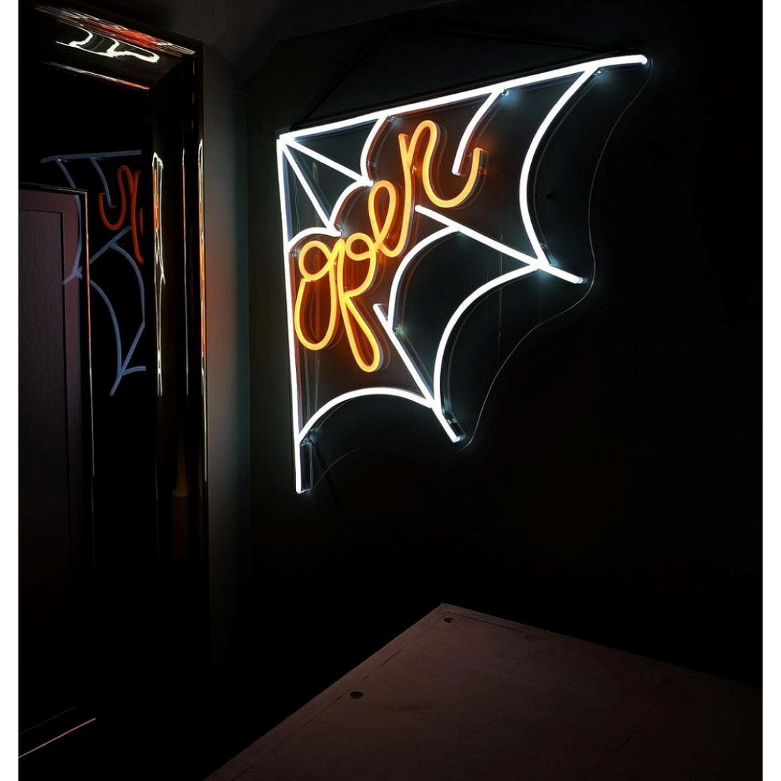 Open Spider Web Led Sign Business Neon Sign