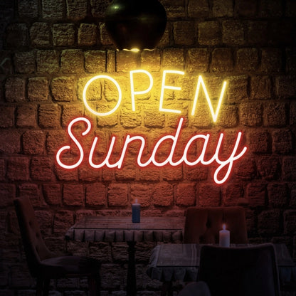 Open Sunday LED Neon Sign - 01 Original Product Image