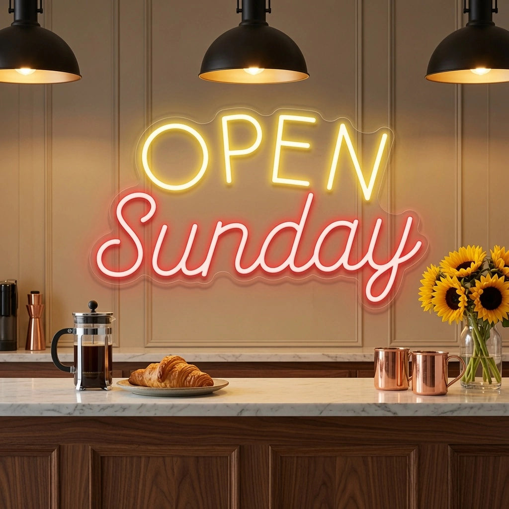 Open Sunday LED Neon Sign - 02 High-Converting Product Image