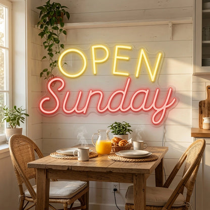 Open Sunday LED Neon Sign - 03 Real Lifestyle Scene
