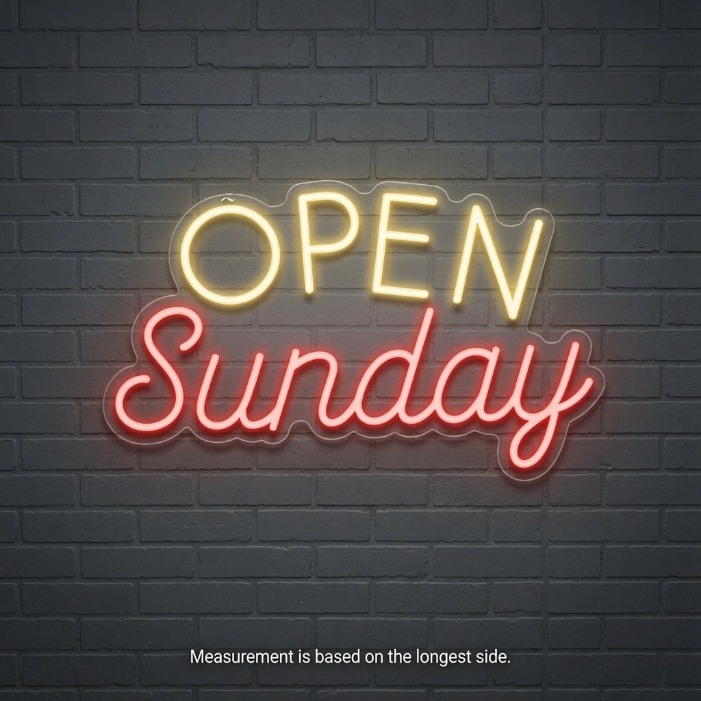 Open Sunday LED Neon Sign - 04 Size Image