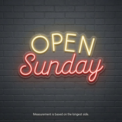 Open Sunday LED Neon Sign - 04 Size Image