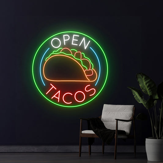 Open Tacos Neon Sign