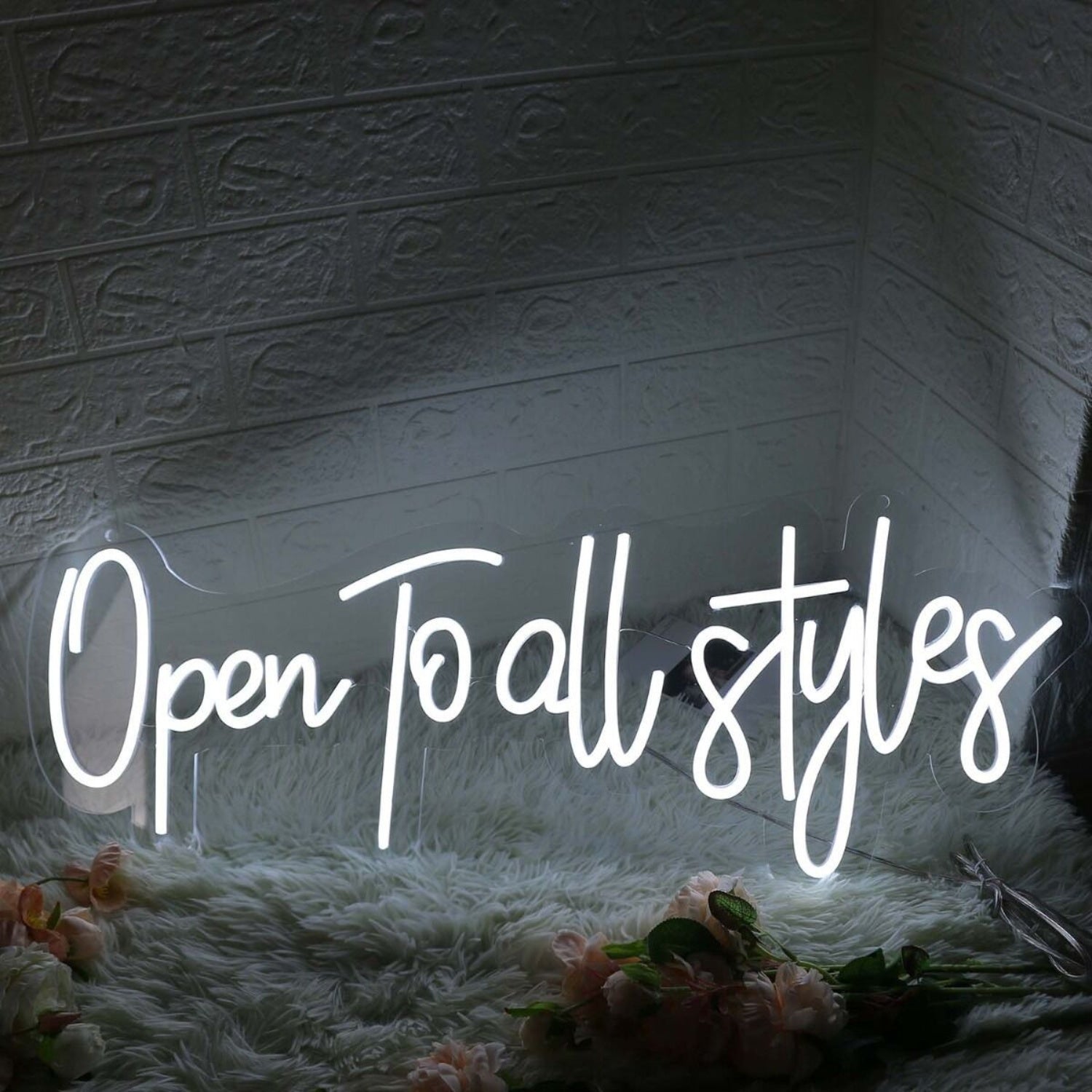 Open To All Styles White Led Neon Sign - Shineneon