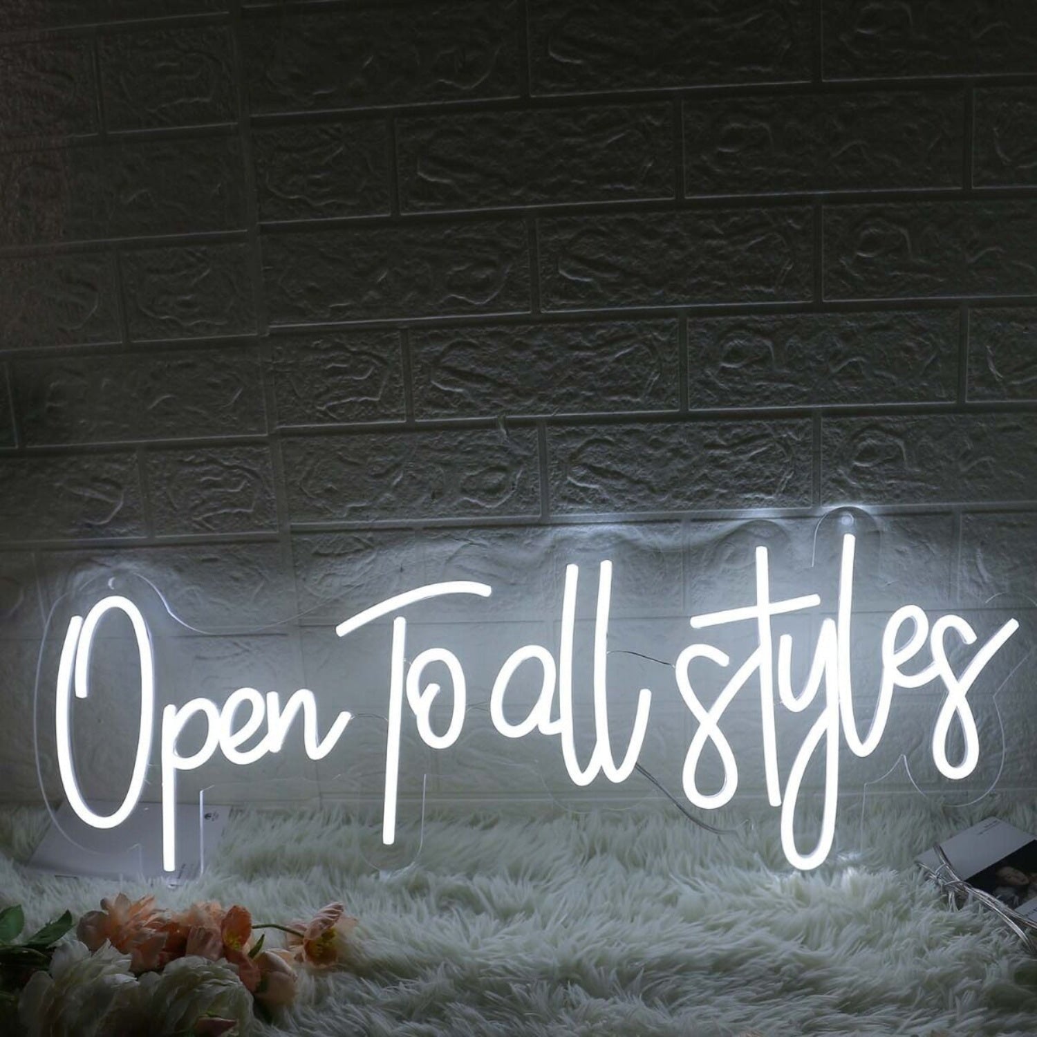 Open To All Styles White Led Neon Sign - Shineneon