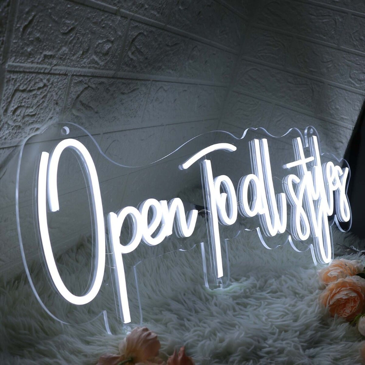 Open To All Styles White Led Neon Sign - Shineneon