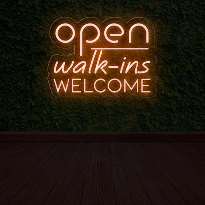 Open Walk-Ins Warm Yellow Led Neon Sign For Storefront Decor | Shineneon