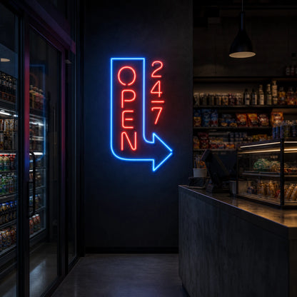 Open Wall Art LED Neon Sign Garage Man Cave Neon Sign real lifestyle scene